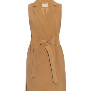 Simon Miller sleeveless suede trench in tan